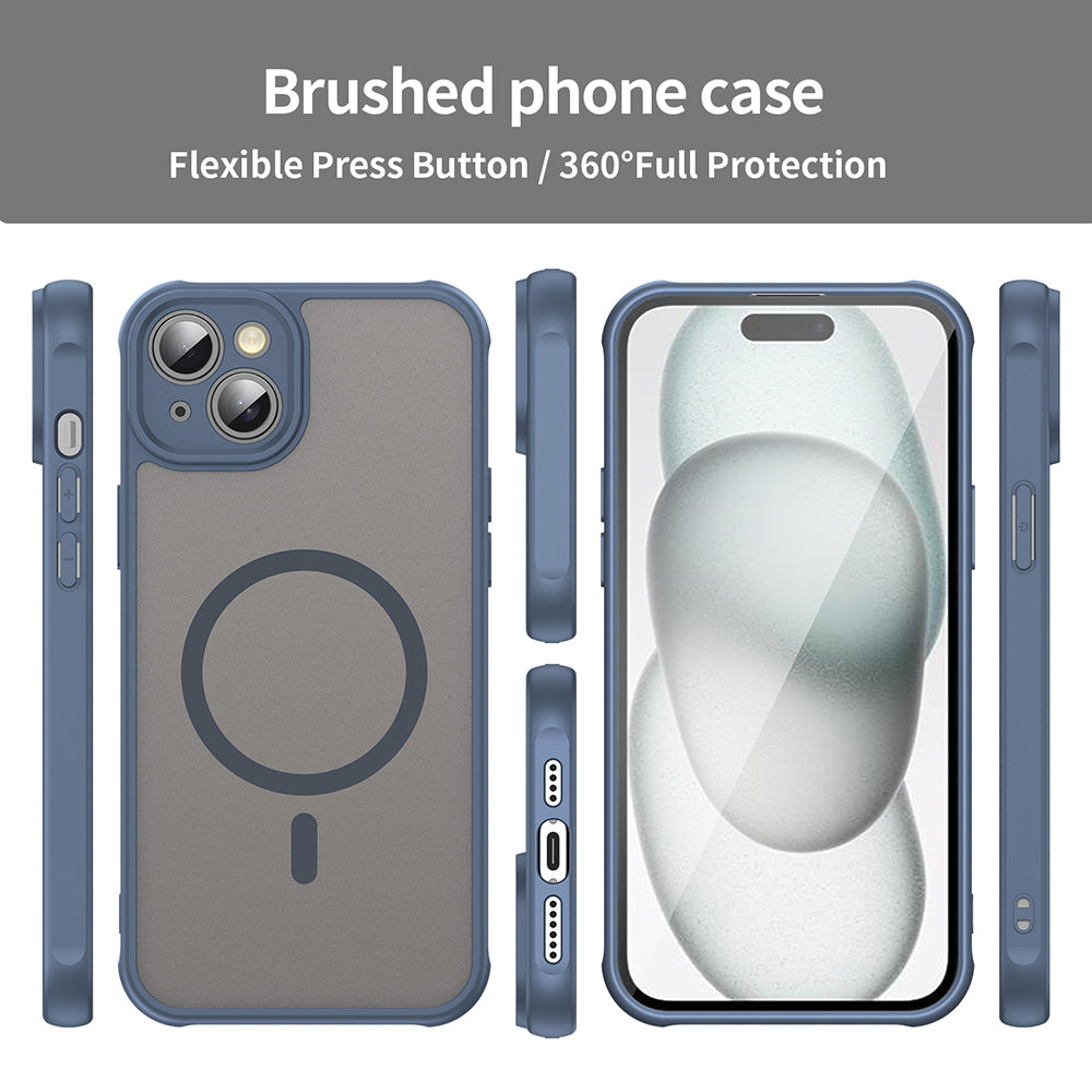 Калъф MagSafe за Apple iPhone 14, Techsuit, HaloFrost II, Тъмносин