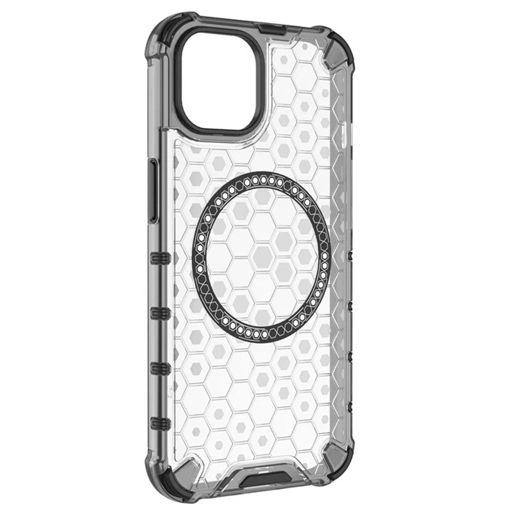 Калъф MagSafe за Apple iPhone 14, Techsuit, HoneyComb Shield, Бял