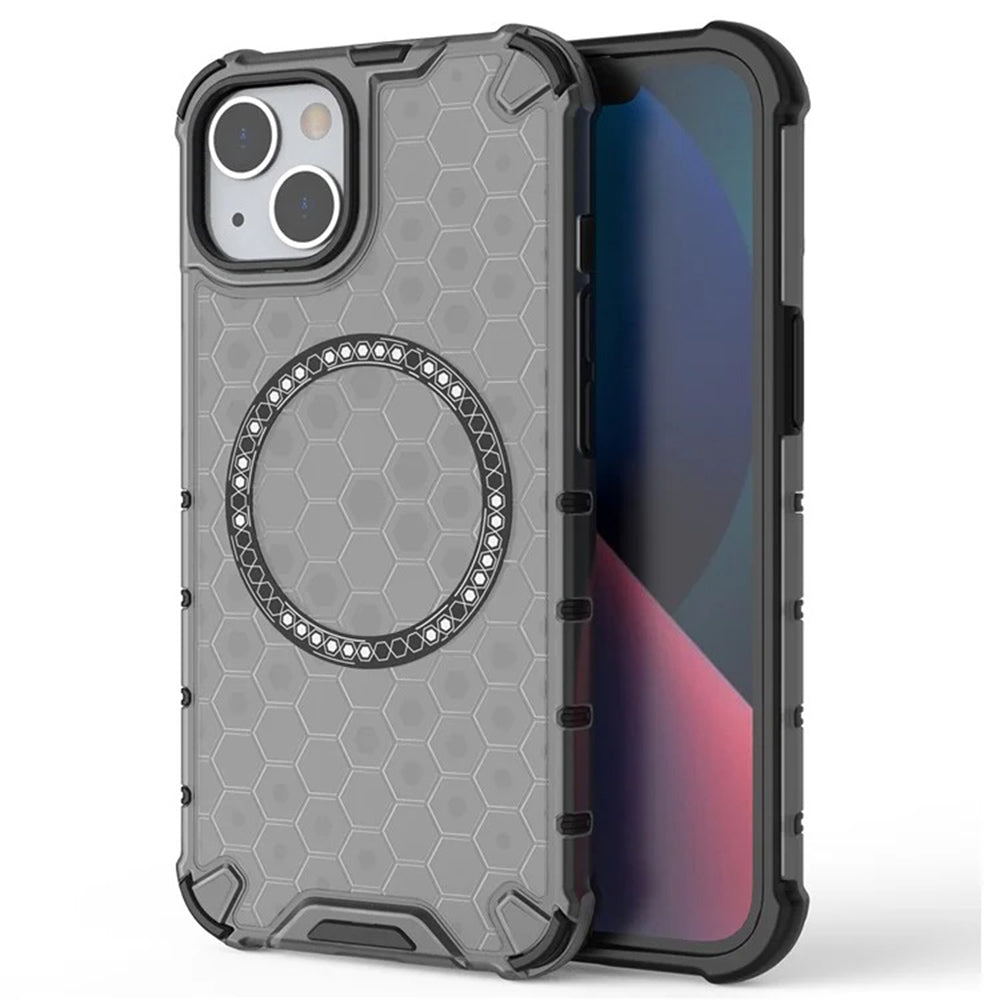 Калъф MagSafe за Apple iPhone 14, Techsuit, HoneyComb Shield, Черен