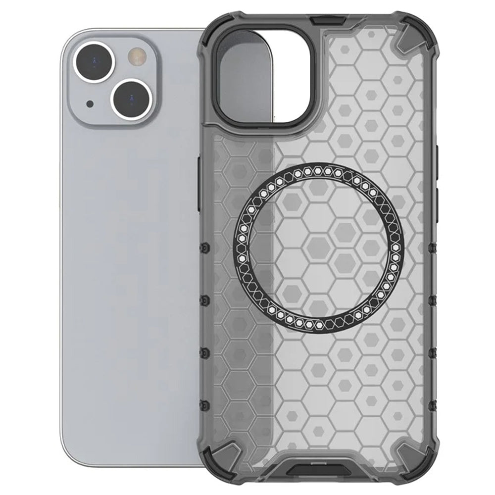 Калъф MagSafe за Apple iPhone 14, Techsuit, HoneyComb Shield, Черен