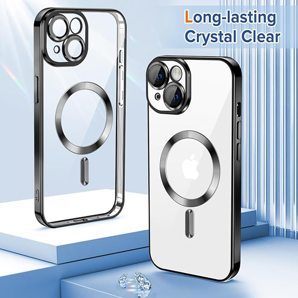 Калъф MagSafe за Apple iPhone 14, Techsuit, Luxury Crystal, Черен