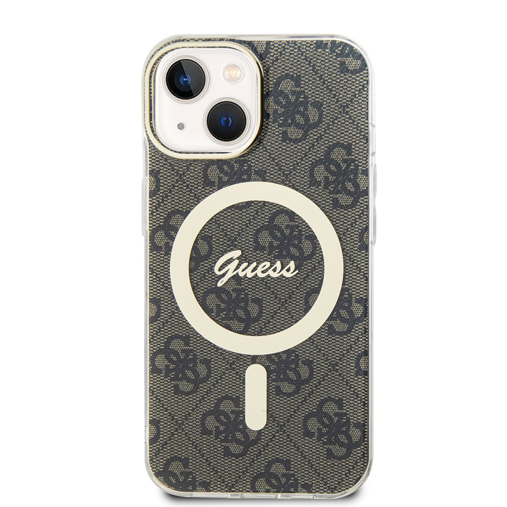 Калъф MagSafe за Apple iPhone 15, Guess, IML 4G, Кафяв