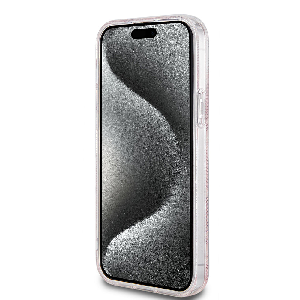 Калъф MagSafe за Apple iPhone 15, Guess, IML Gcube, Розов