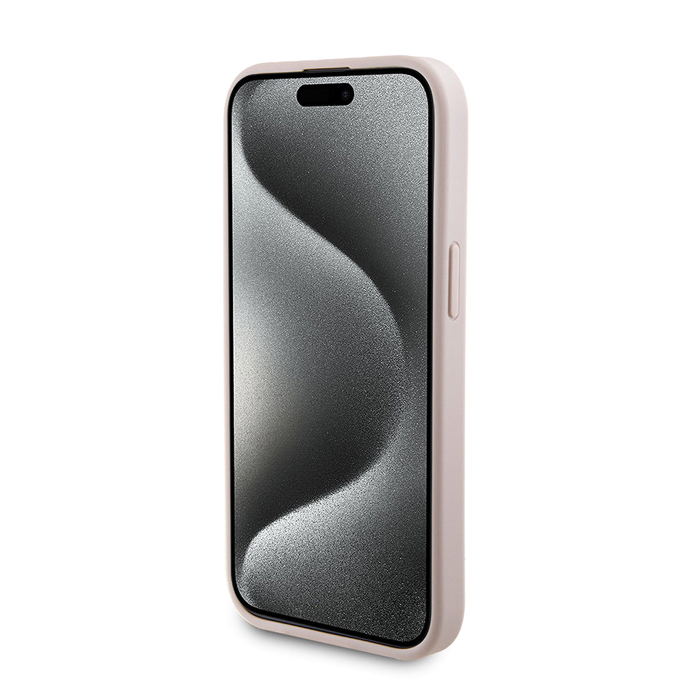 Калъф MagSafe за Apple iPhone 15, Guess, Powerbank 4G Metal Logo, Розов