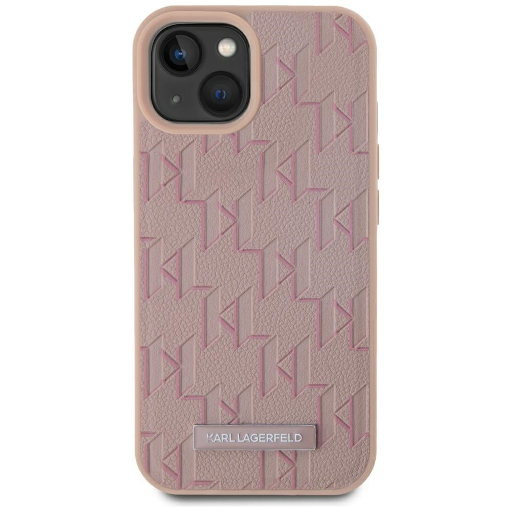 Калъф MagSafe за Apple iPhone 15, Karl Lagerfeld, Hot Stamp, Розов