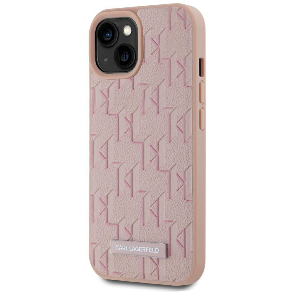Калъф MagSafe за Apple iPhone 15, Karl Lagerfeld, Hot Stamp, Розов