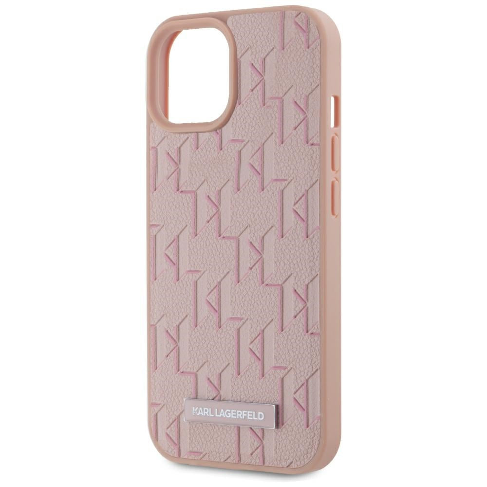 Калъф MagSafe за Apple iPhone 15, Karl Lagerfeld, Hot Stamp, Розов