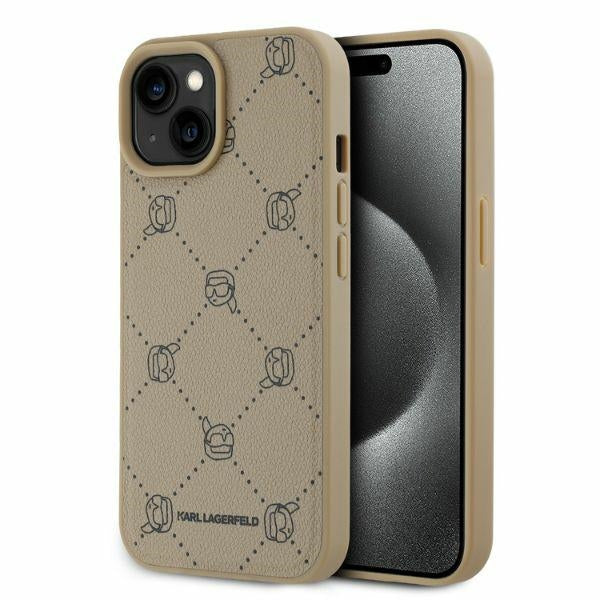 Калъф MagSafe за Apple iPhone 15, Karl Lagerfeld, Karl's Head, Бежов
