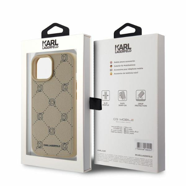 Калъф MagSafe за Apple iPhone 15, Karl Lagerfeld, Karl's Head, Бежов