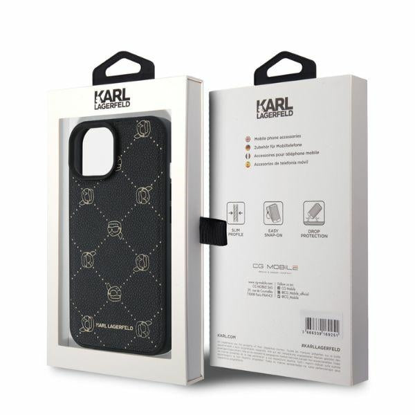 Калъф MagSafe за Apple iPhone 15, Karl Lagerfeld, Karl's Head, Черен