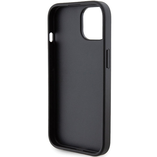 Калъф MagSafe за Apple iPhone 15, Karl Lagerfeld, Saffiano Gripstand Karl & Choupette, Черен