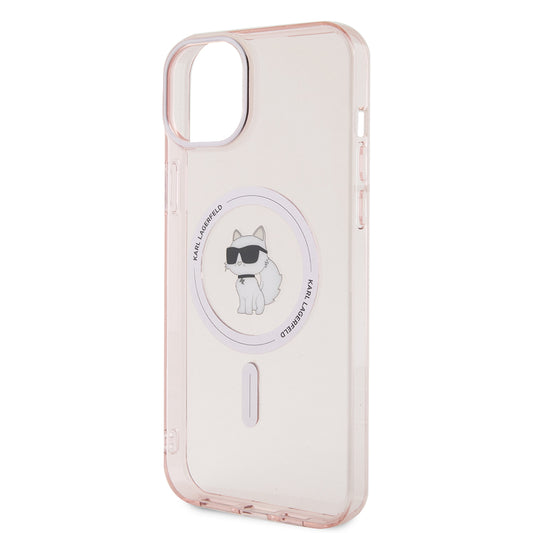 Калъф MagSafe за Apple iPhone 15 Plus / 14 Plus, Karl Lagerfeld, IML Choupette, Розов