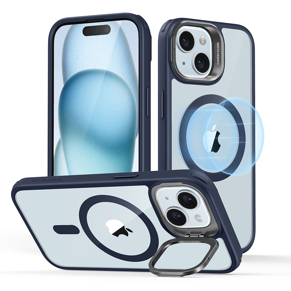 Калъф MagSafe за Apple iPhone 15 Plus, ESR, Classic Hybrid Kickstand, Прозрачно синьо
