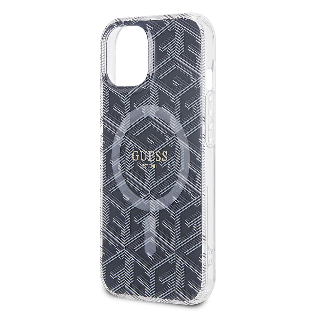 Калъф MagSafe за Apple iPhone 15 Plus, Guess, IML Gcube, Черен