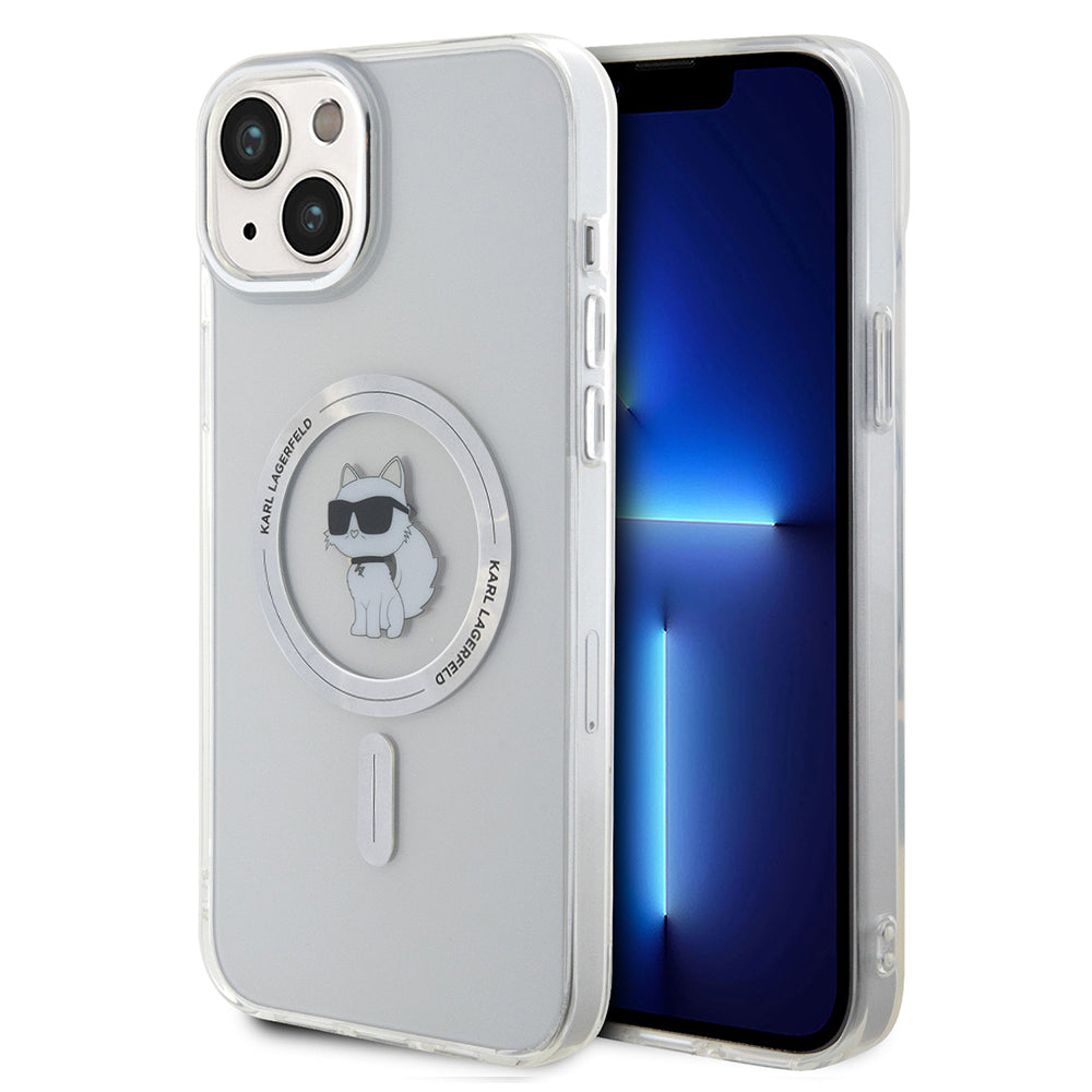 Калъф MagSafe за Apple iPhone 15 Plus / 14 Plus, Karl Lagerfeld, IML Choupette, Прозрачен