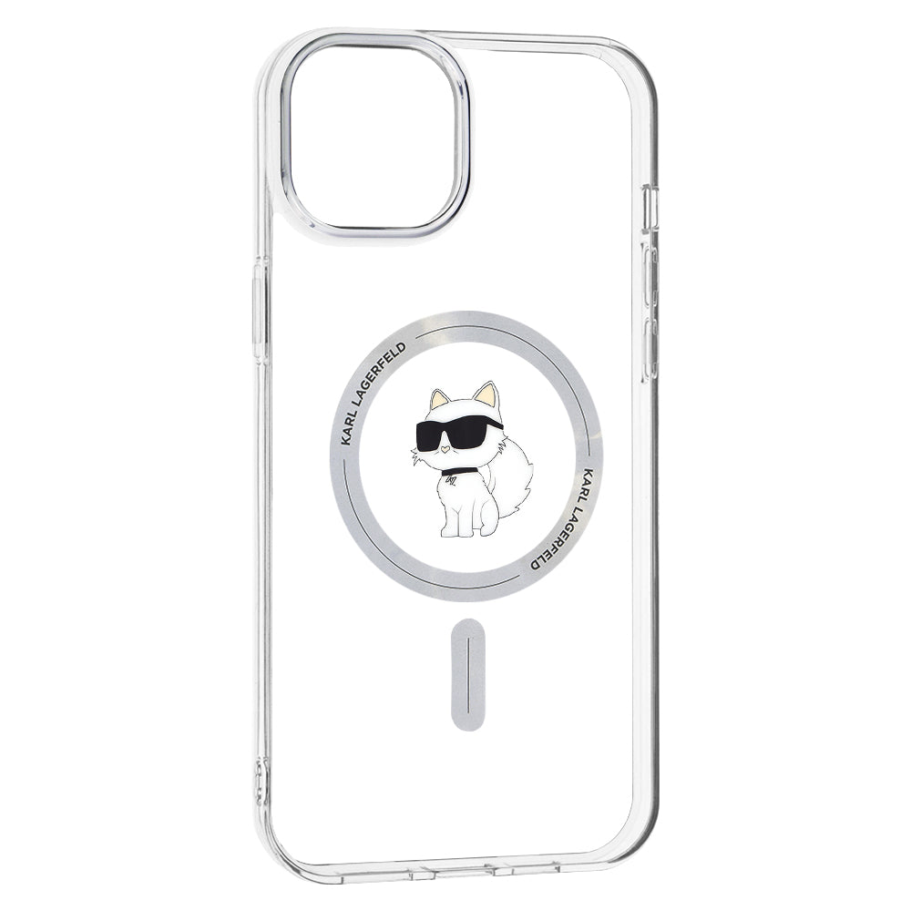 Калъф MagSafe за Apple iPhone 15 Plus / 14 Plus, Karl Lagerfeld, IML Choupette, Прозрачен
