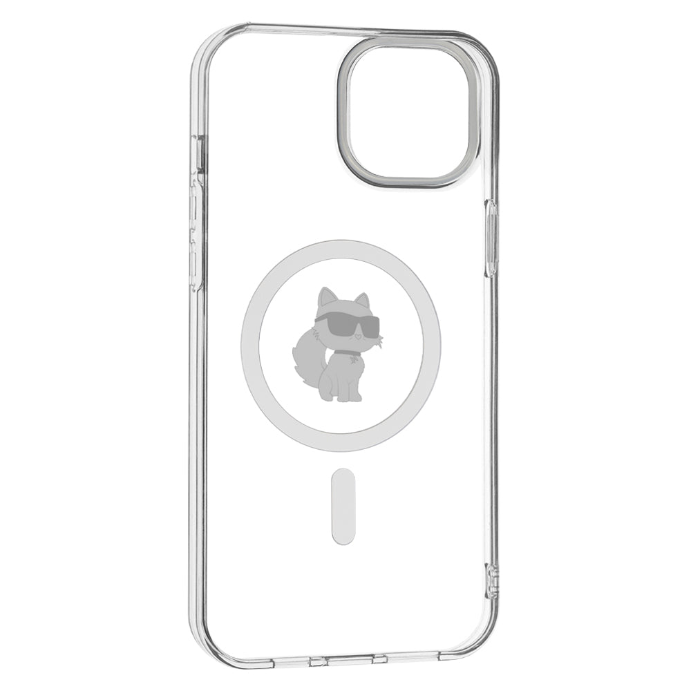 Калъф MagSafe за Apple iPhone 15 Plus / 14 Plus, Karl Lagerfeld, IML Choupette, Прозрачен