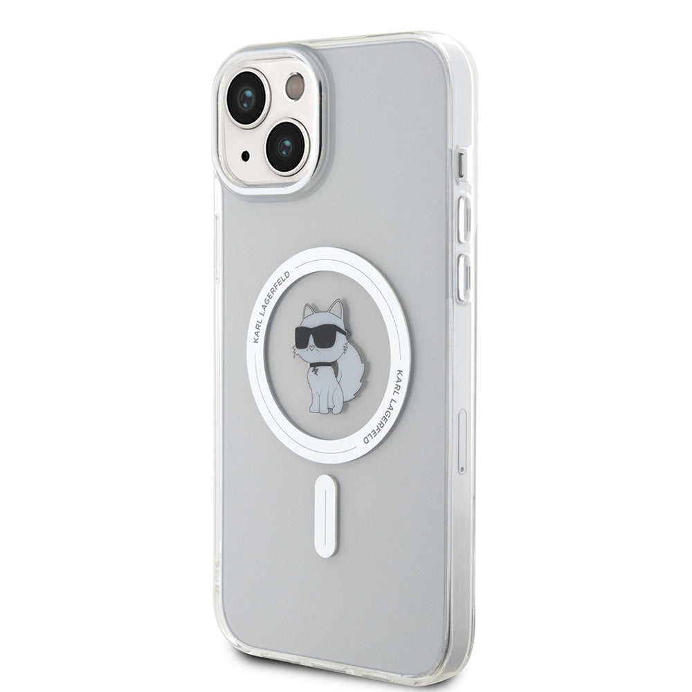 Калъф MagSafe за Apple iPhone 15 Plus / 14 Plus, Karl Lagerfeld, IML Choupette, Прозрачен