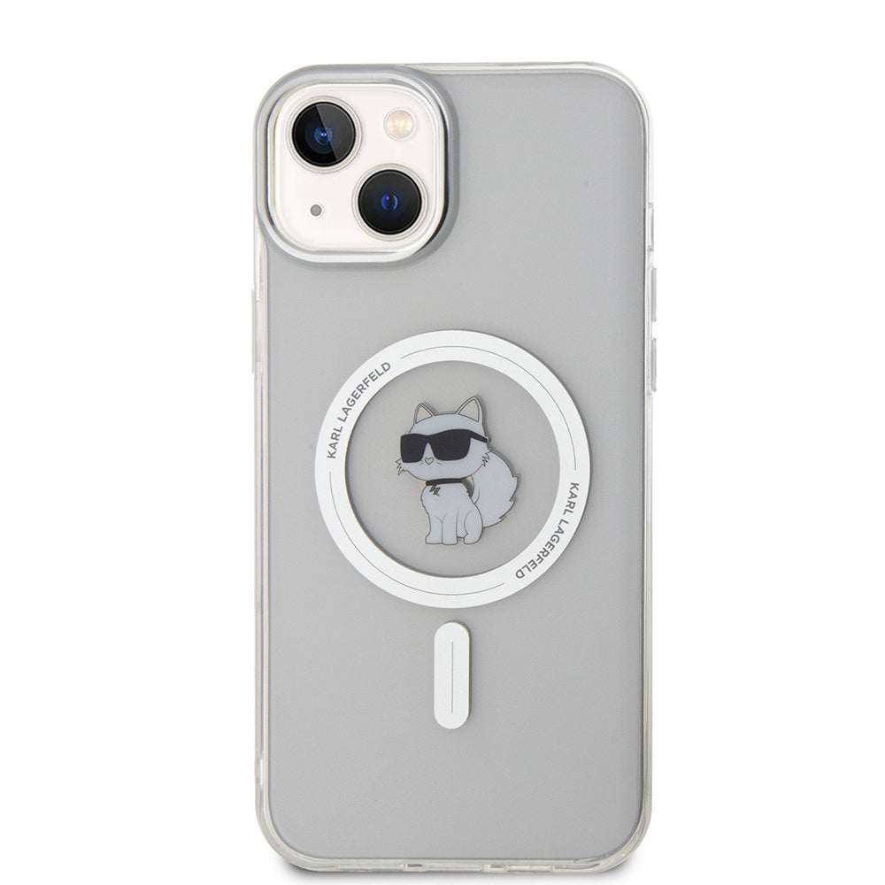 Калъф MagSafe за Apple iPhone 15 Plus / 14 Plus, Karl Lagerfeld, IML Choupette, Прозрачен