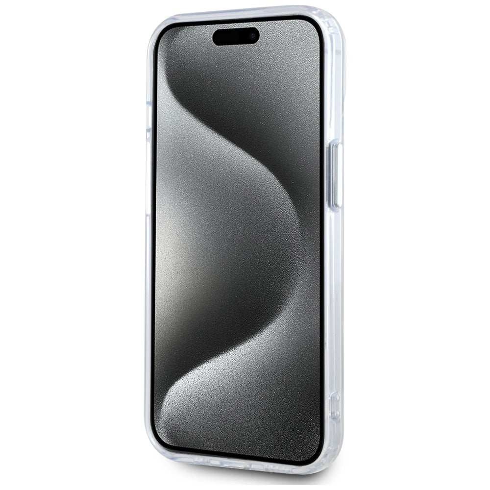 Калъф MagSafe за Apple iPhone 15 Plus, Karl Lagerfeld, IML Metal Karl's Head, Бял