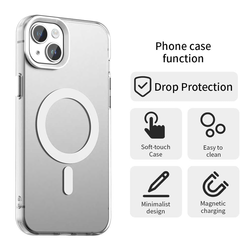 Калъф MagSafe за Apple iPhone 15 Plus, Techsuit, CandyCase, Бял