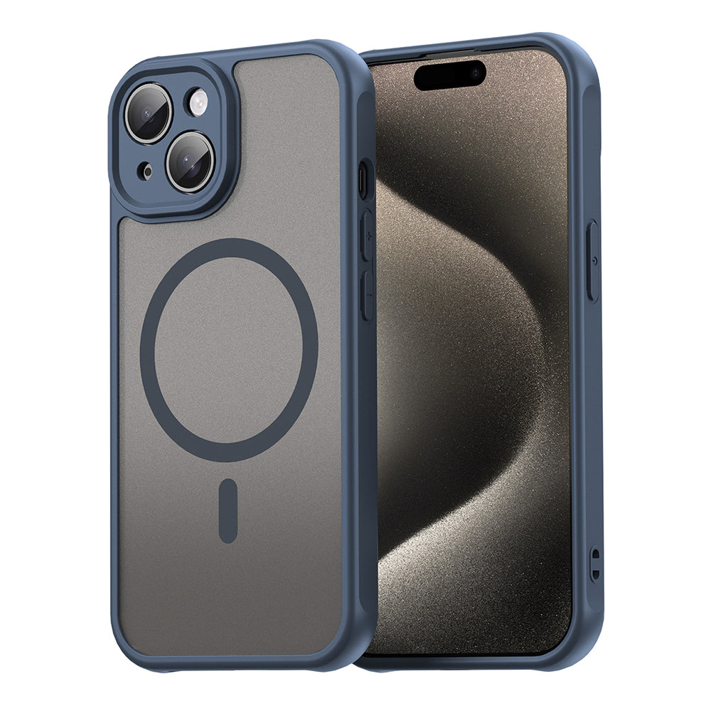 Калъф MagSafe за Apple iPhone 15 Plus, Techsuit, HaloFrost II, Тъмносин
