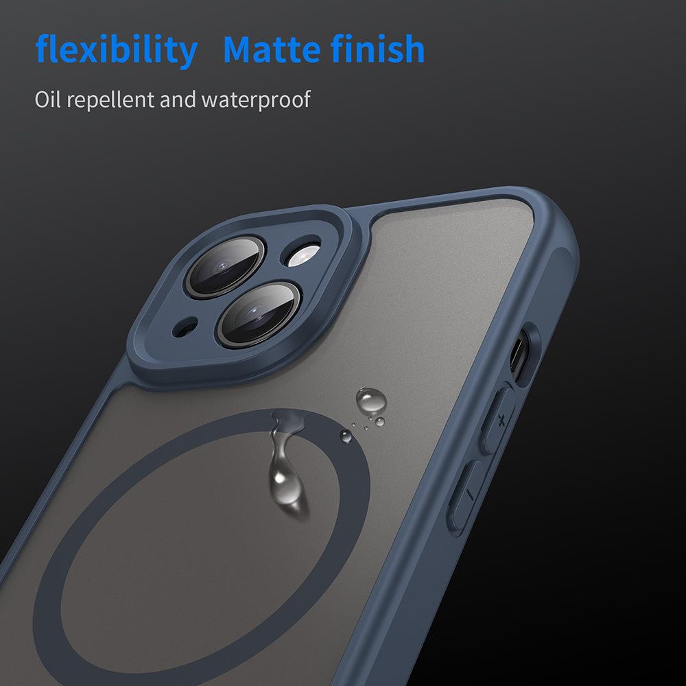 Калъф MagSafe за Apple iPhone 15 Plus, Techsuit, HaloFrost II, Тъмносин