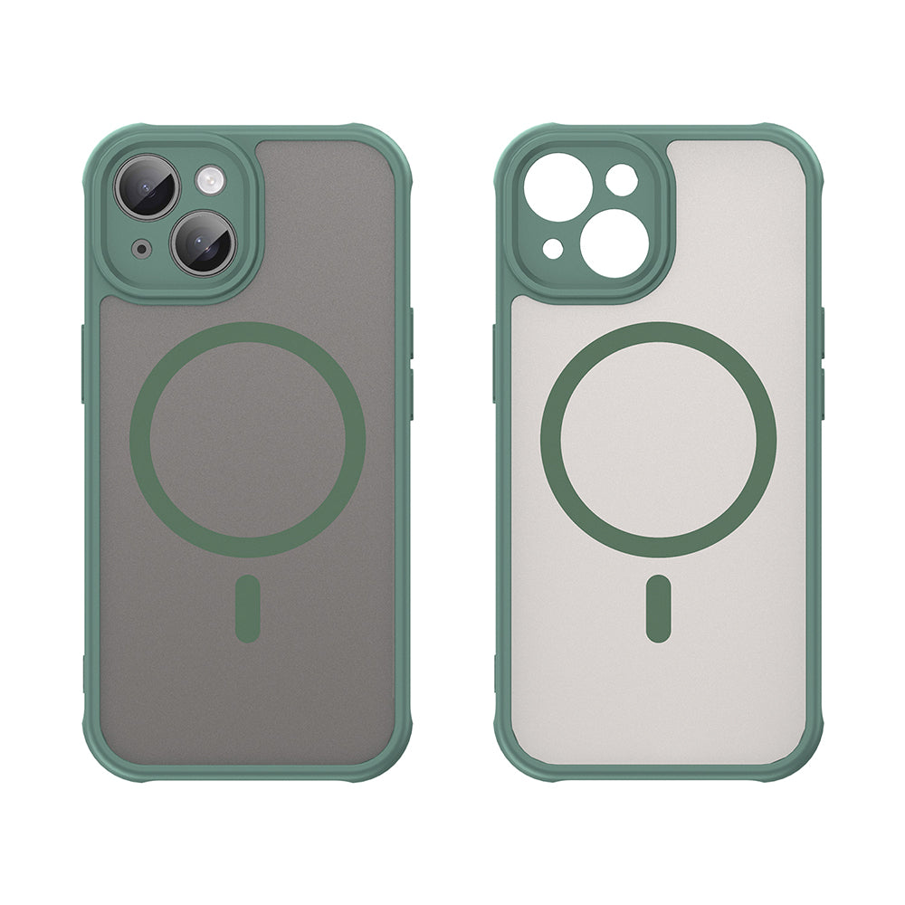 Калъф MagSafe за Apple iPhone 15 Plus, Techsuit, HaloFrost II, Зелен