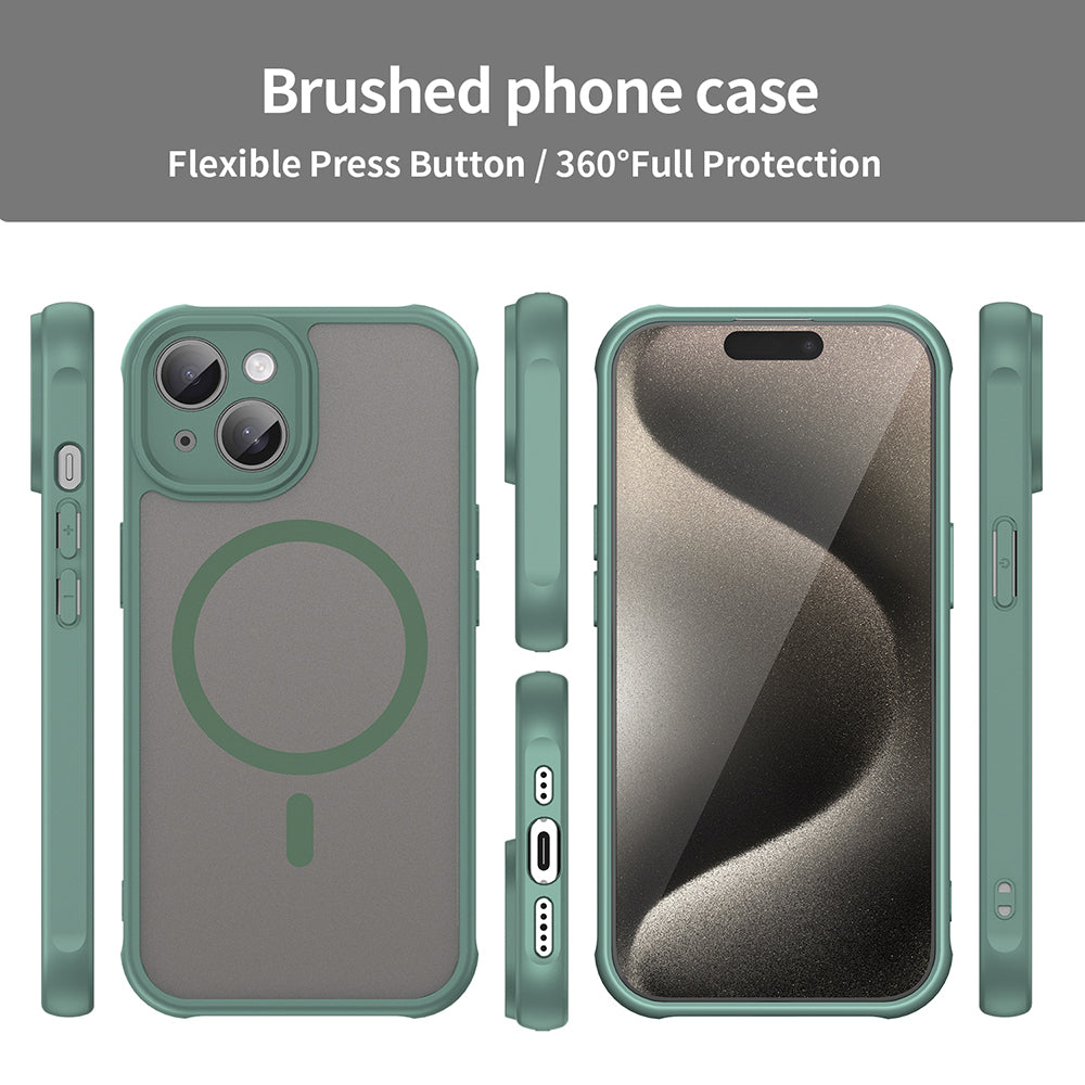 Калъф MagSafe за Apple iPhone 15 Plus, Techsuit, HaloFrost II, Зелен