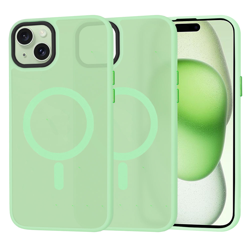 Калъф MagSafe за Apple iPhone 15 Plus, Techsuit, HaloFrost, Светлозелен