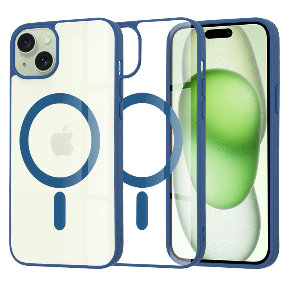 Калъф MagSafe за Apple iPhone 15 Plus, Techsuit, Pro, Син