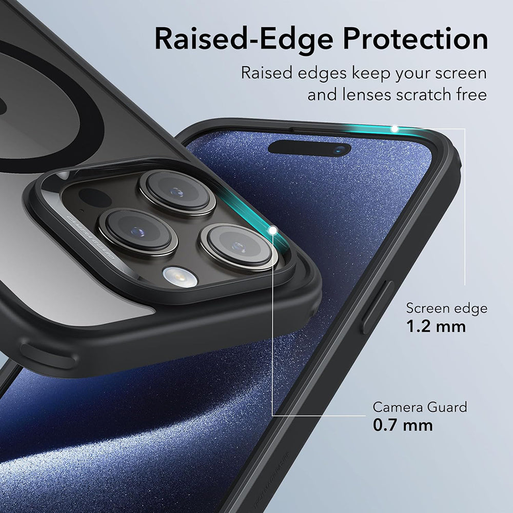 Калъф MagSafe за Apple iPhone 15 Pro, ESR, Classic Hybrid, Черен прозрачен