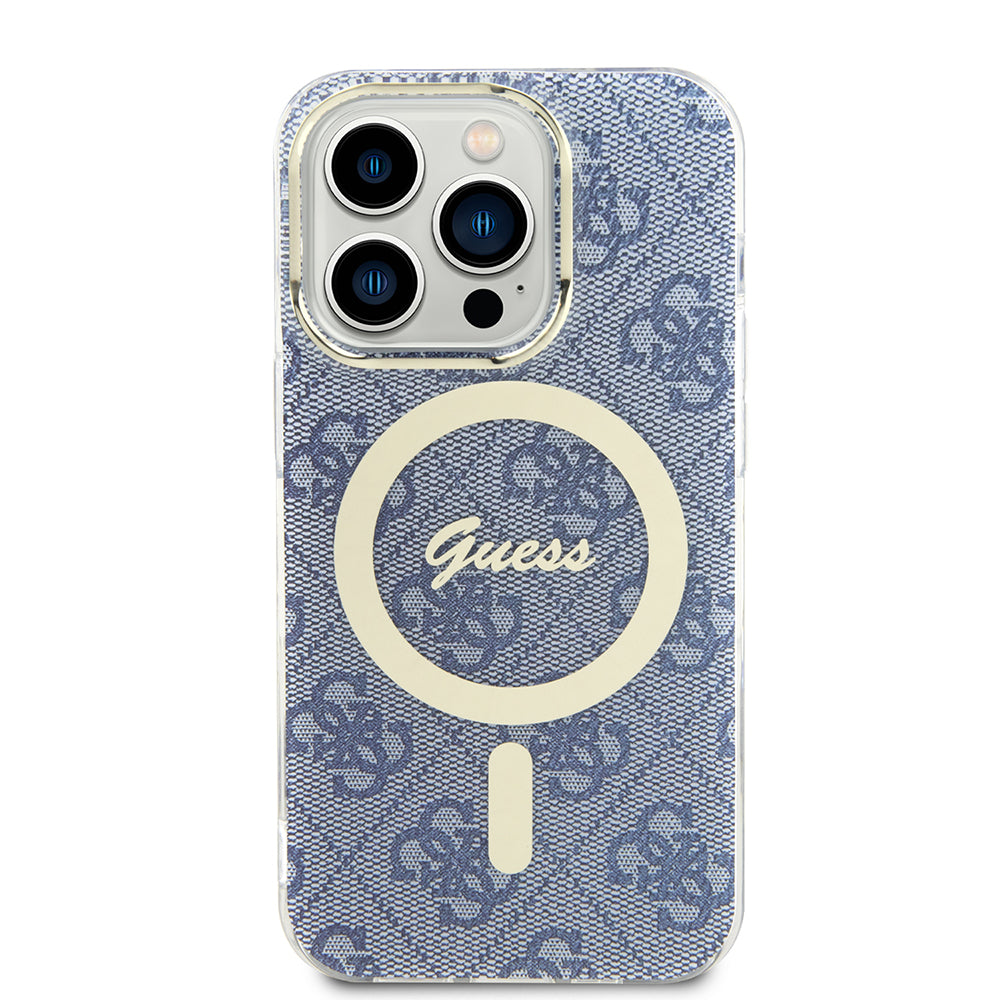 Калъф MagSafe за Apple iPhone 15 Pro, Guess, IML 4G, Син