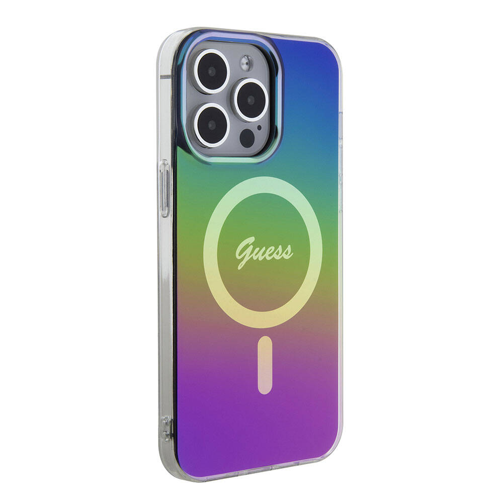 Калъф MagSafe за Apple iPhone 15 Pro, Guess, IML Iridescent, Многоцветен