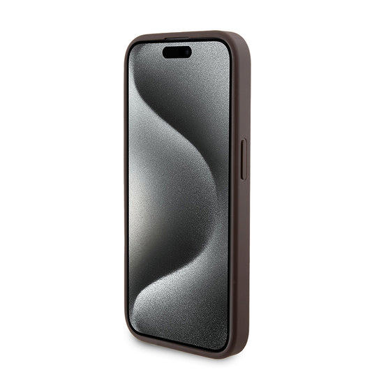 Калъф MagSafe за Apple iPhone 15 Pro, Guess, Powerbank 4G Metal Logo, Кафяв