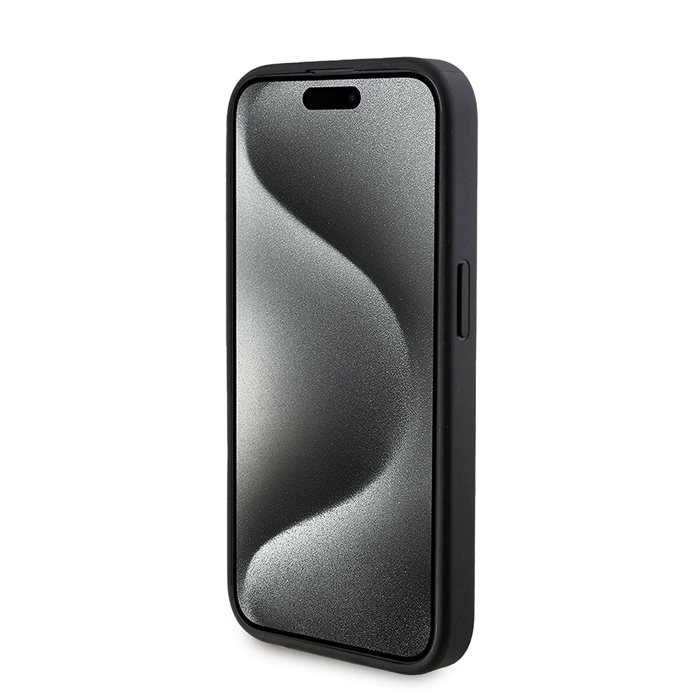 MagSafe Case for Apple iPhone 15 Pro, Guess, Powerbank 4G Metal Logo, Black