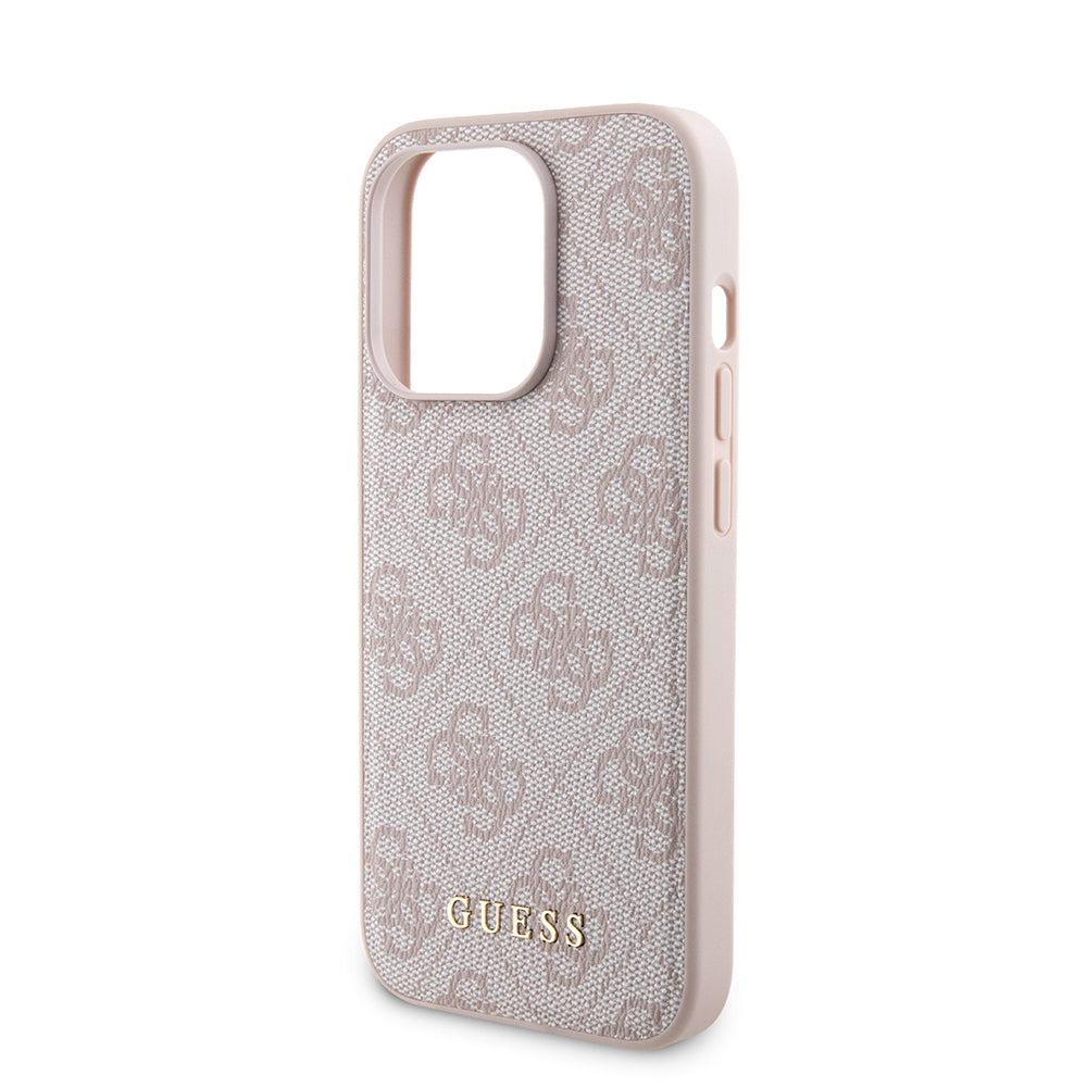MagSafe Case for Apple iPhone 15 Pro, Guess, Powerbank 4G Metal Logo, Pink