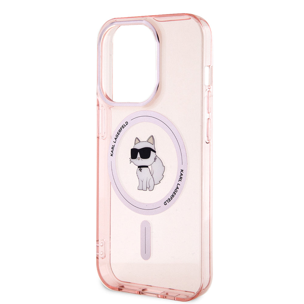 Калъф MagSafe за Apple iPhone 15 Pro, Karl Lagerfeld, IML Choupette, Розов