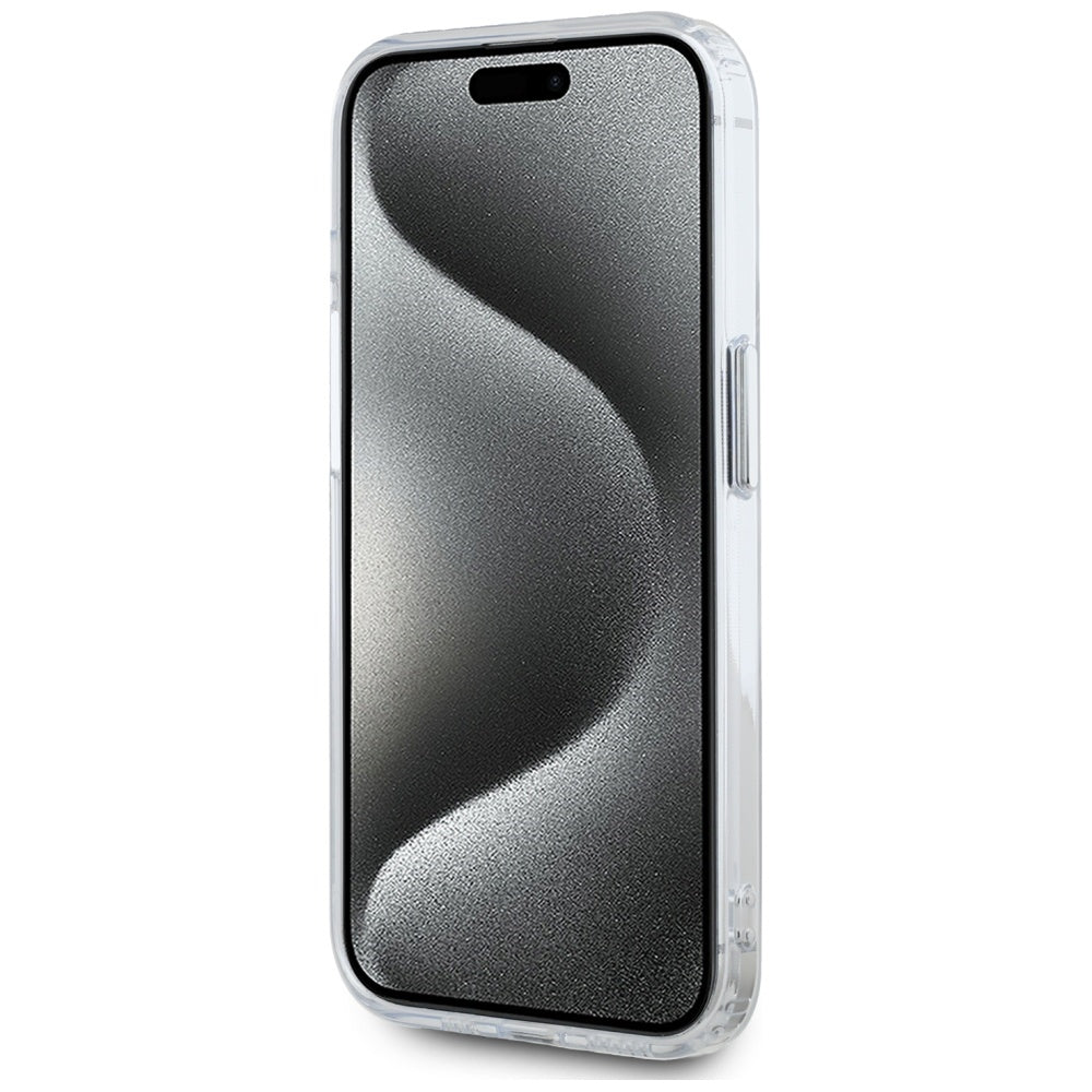 Калъф MagSafe за Apple iPhone 15 Pro, Karl Lagerfeld, IML Metal Karl's Head, Бял