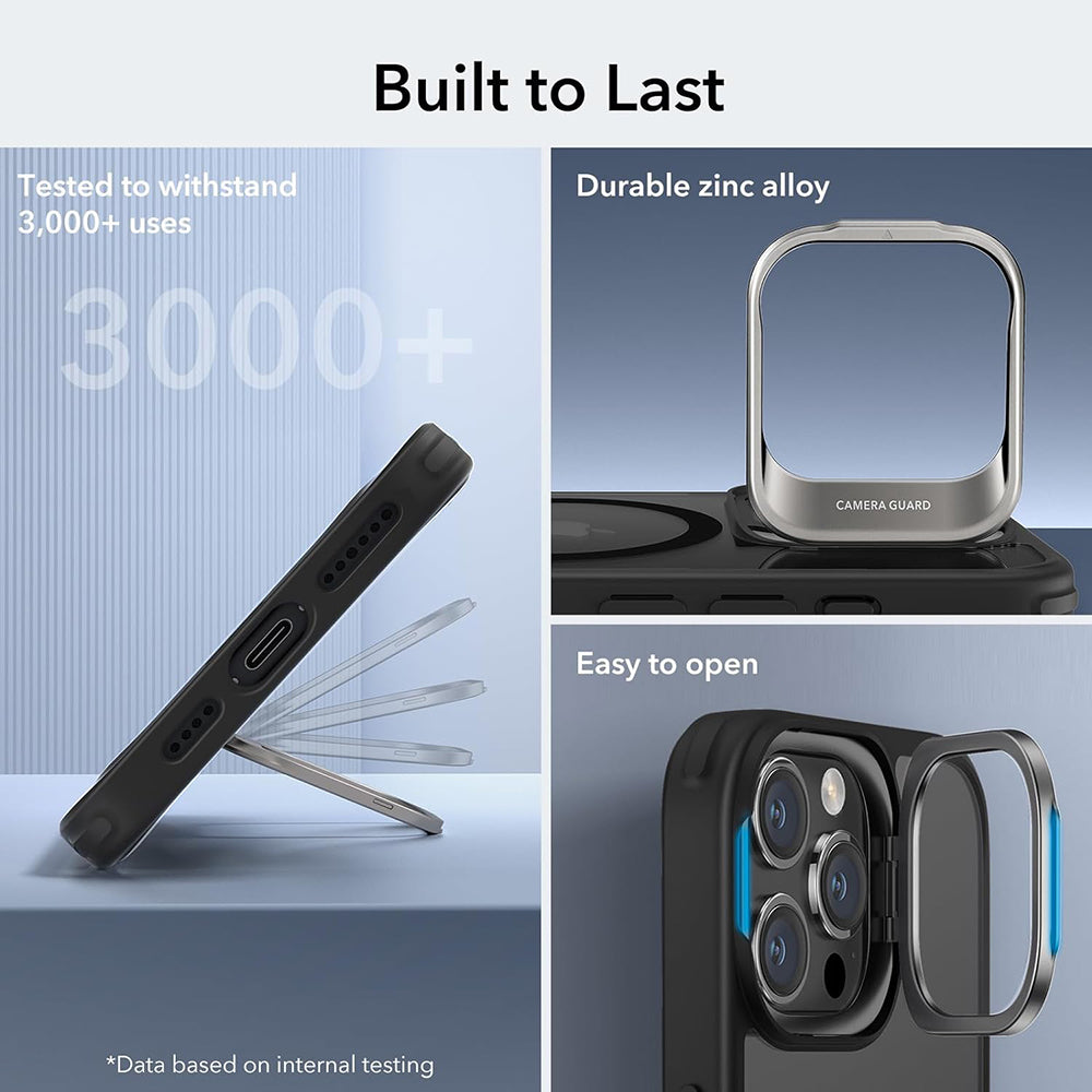 Калъф MagSafe за Apple iPhone 15 Pro Max, ESR, Classic Hybrid Kickstand, Прозрачен Черен