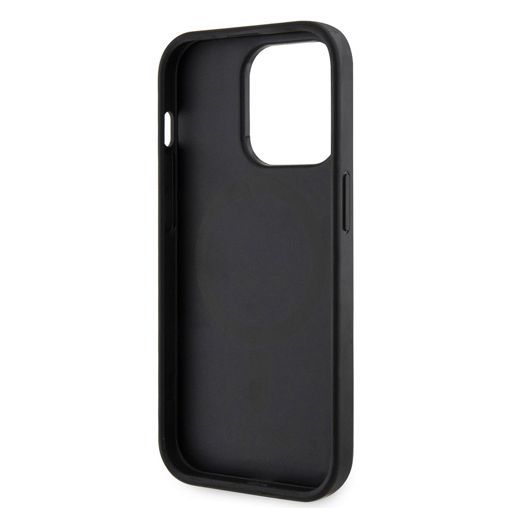 Калъф MagSafe за Apple iPhone 15 Pro Max, Guess, 4G Printed Stripes, Черен