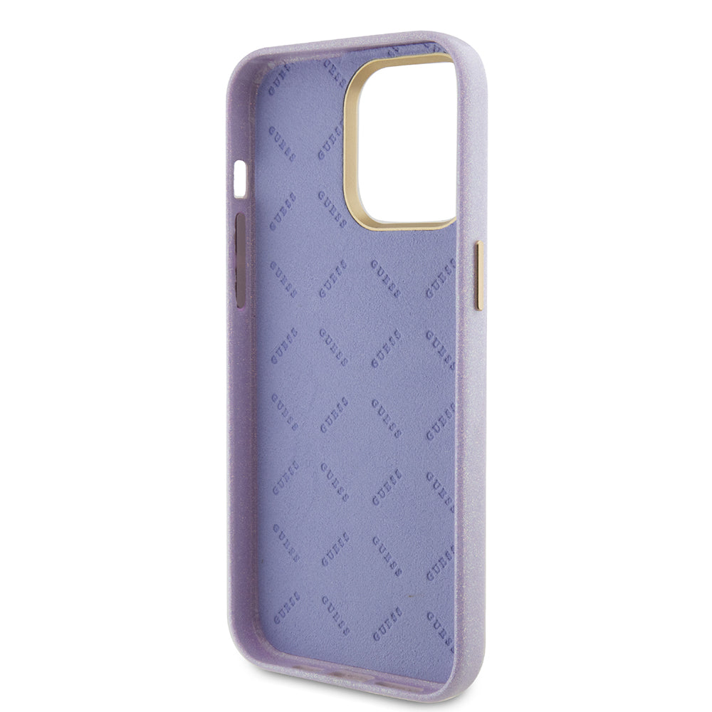 Калъф MagSafe за Apple iPhone 15 Pro Max, Guess, Glitter Full Wrapped, Лилав GUHCP15XPGMCSL