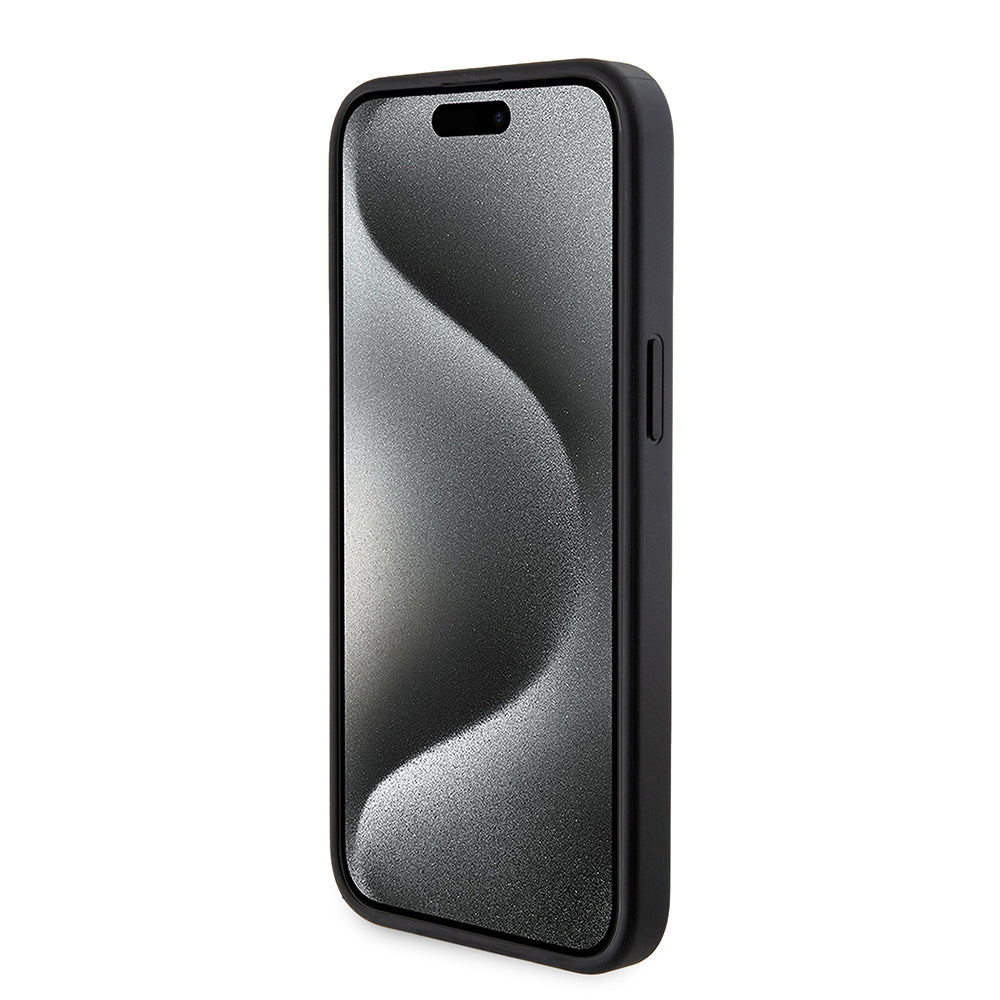 MagSafe Case for Apple iPhone 15 Pro Max, Guess, Powerbank 4G Metal Logo, Black