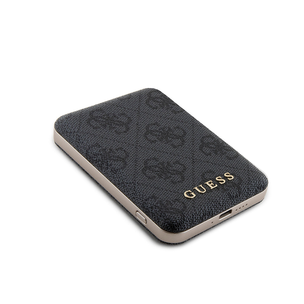 MagSafe Case for Apple iPhone 15 Pro Max, Guess, Powerbank 4G Metal Logo, Black