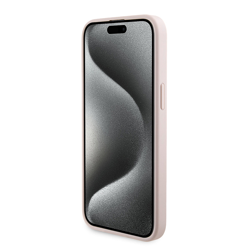 Калъф MagSafe за Apple iPhone 15 Pro Max, Guess, Powerbank 4G Metal Logo, Розов