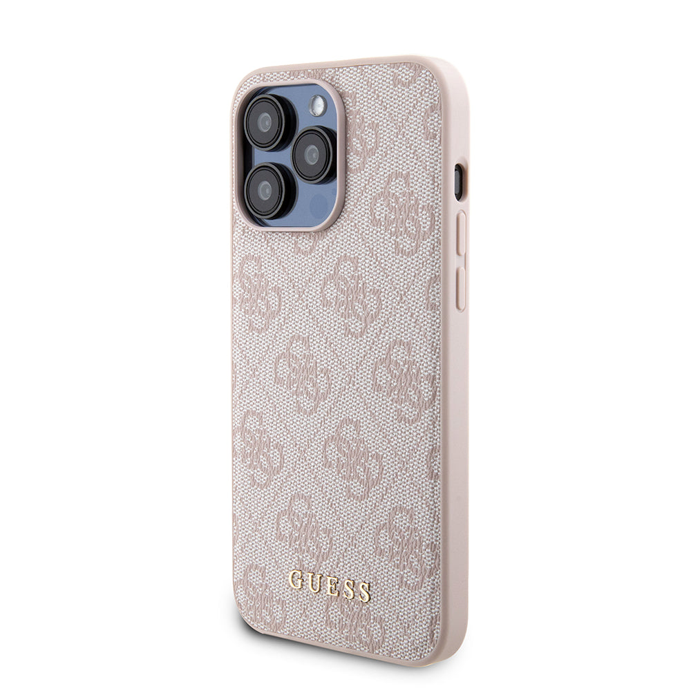 Калъф MagSafe за Apple iPhone 15 Pro Max, Guess, Powerbank 4G Metal Logo, Розов
