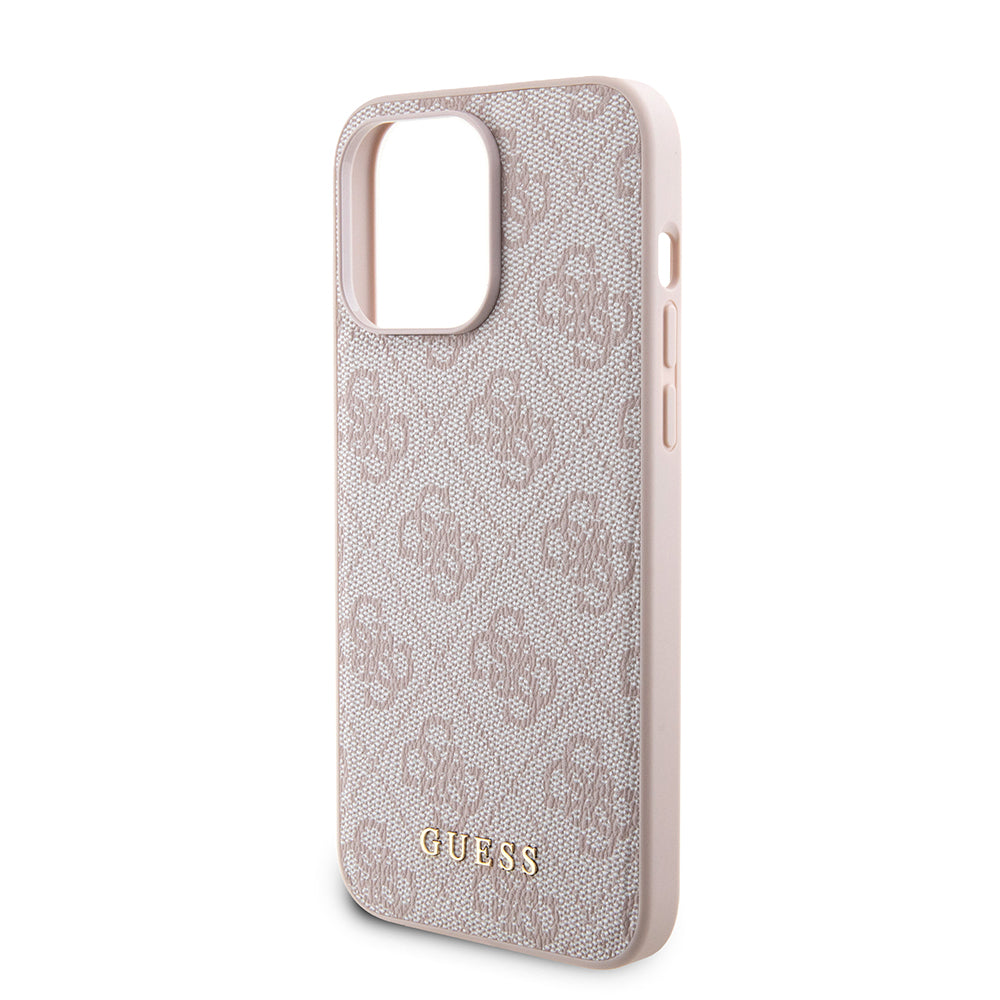 Калъф MagSafe за Apple iPhone 15 Pro Max, Guess, Powerbank 4G Metal Logo, Розов