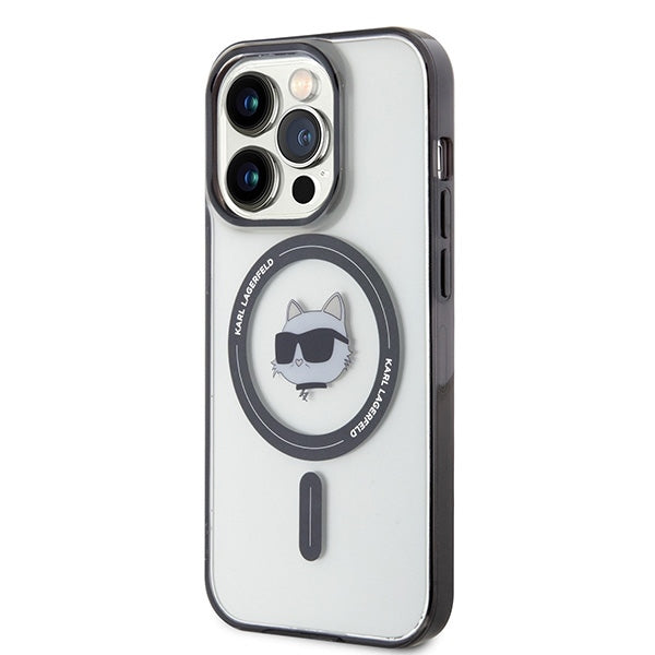 Калъф MagSafe за Apple iPhone 15 Pro Max, Karl Lagerfeld, IML Choupette's Head, Прозрачен