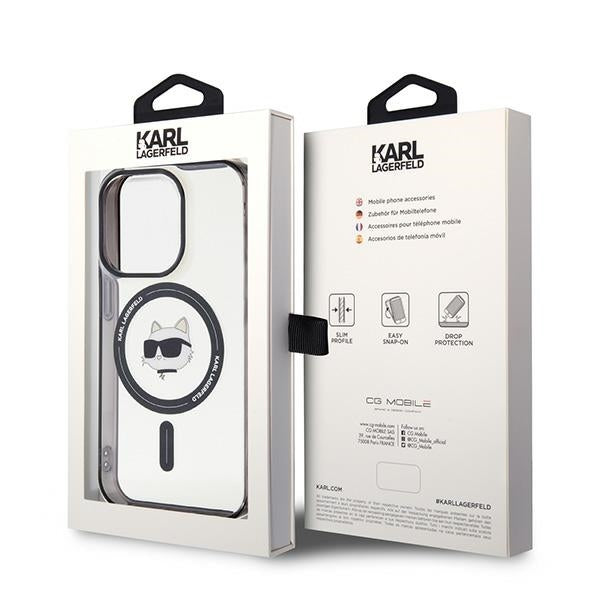Калъф MagSafe за Apple iPhone 15 Pro Max, Karl Lagerfeld, IML Choupette's Head, Прозрачен