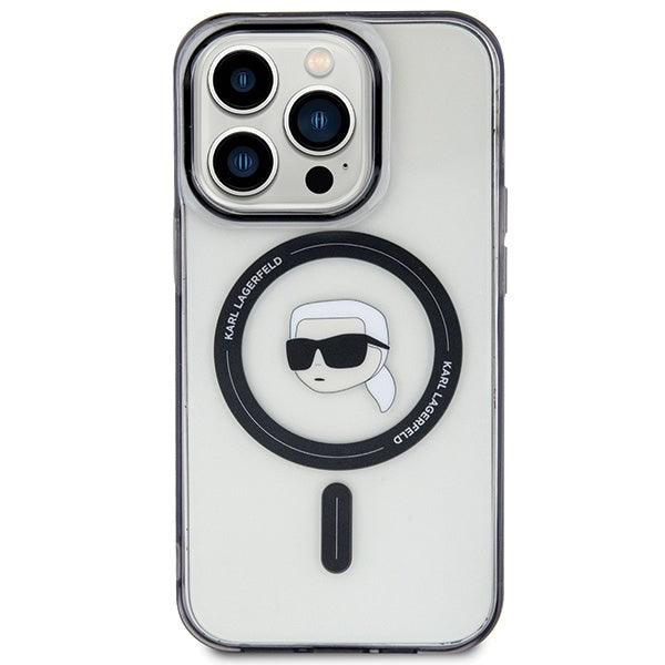 Калъф MagSafe за Apple iPhone 15 Pro Max, Karl Lagerfeld, IML Karl's Head, Прозрачен